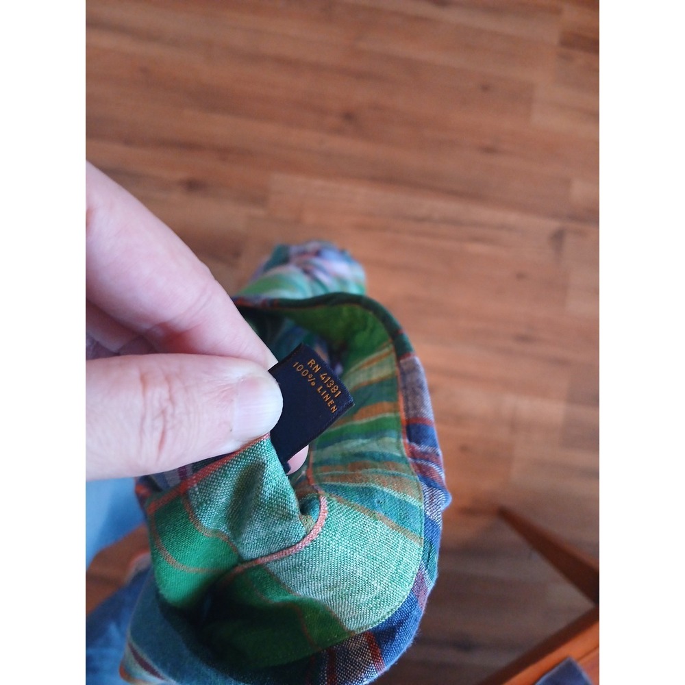 Ralph Lauren Shirt 3XB Big Plaid Short Sleeve Classic Fit Linen Preppy - Picture 4 of 8